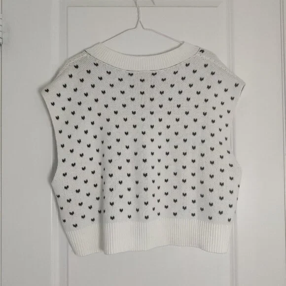 *Free People Easy Street White Black Knit Vest NWOT- M - Picture 4 of 9